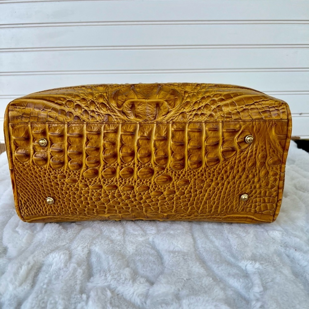 Brahmin Tan Croc-Embossed Satchel with Strap and Pouch - Picture 5 of 16